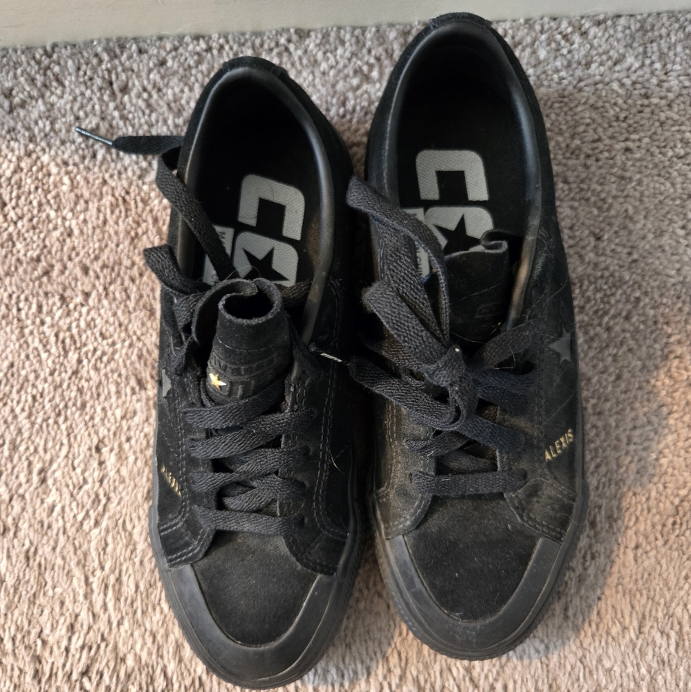 Converse Black Sneakers with Gold Accents